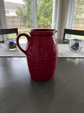 Ceramic Red Pitcher Vase